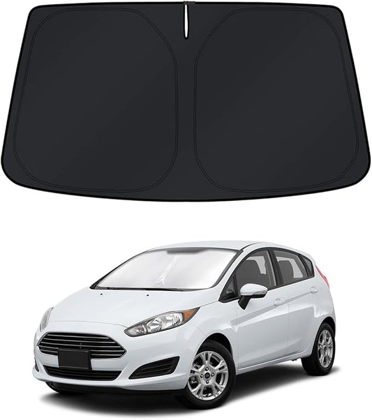 KUST Windshield Sun Shade for Ford Fiesta 2017-2023 Window Accessories Shade Sun Cover Foldable Block UV Rays Keep Car Cooler