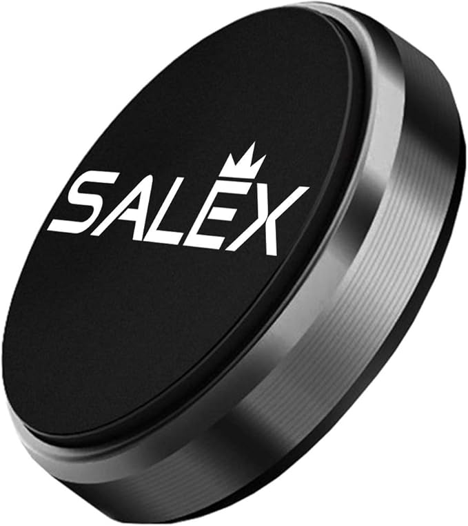 SALEX Magnetic Phone Car Mount with 3M Adhesive. Black Flat Cell Phone Holder for Car Dashboard, Truck, Wall, Mirror, Table. Universal Low Profile Stick on Magnet Set for Tablet Smartphone, Mobile