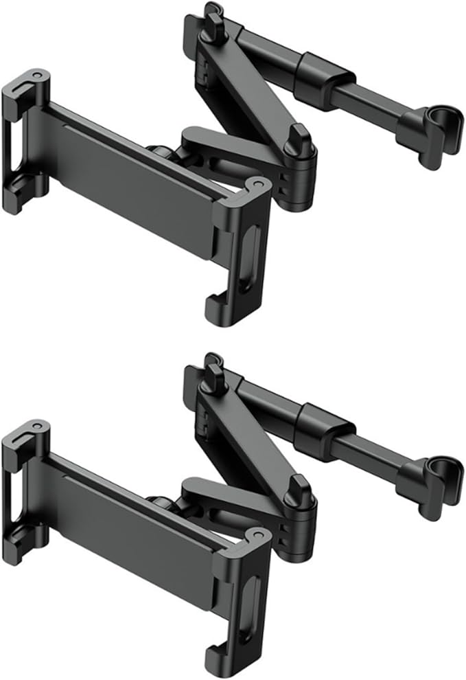 2 Pack Tablet Holder for Car, Ipad Headrest Mount for 6-13'' ipad/Phone Car Tablet Holder with 360° Adjustable Rotation,Essential for Road Travel, Black