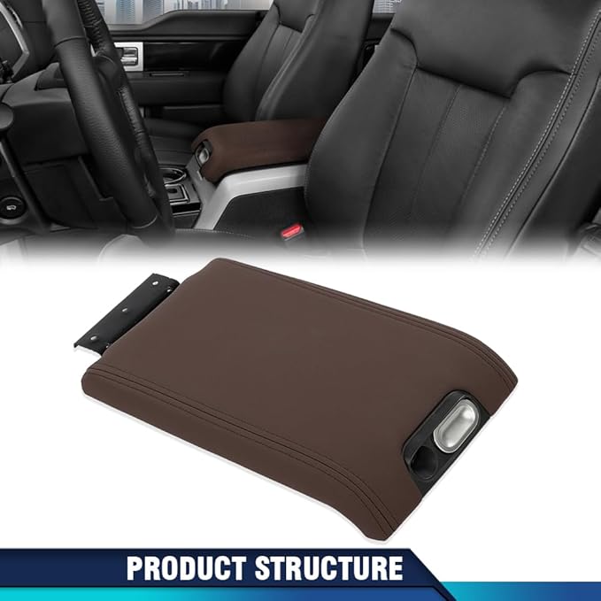PIT66 Center Console Armrest Lid Cover Compatible with Ford F150 2009-2014/Fit Lincoln Mark LT 2010-2014, Fit for Flow Through Consoles Only 9L3Z1506024CC