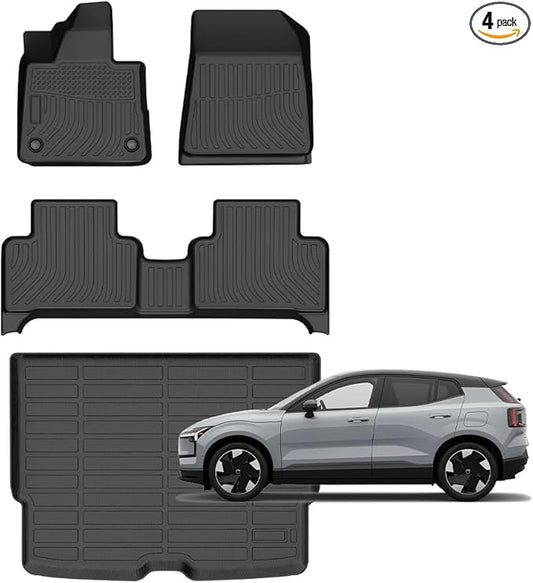 for Volvo EX30 Floor Mats 2025, Car Mats for Volvo EX30 All Weather Car Mats Cargo Liner Accessories 2025