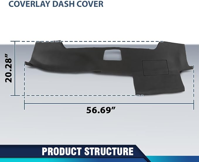 PIT66 Dash Bezel Cover Compatible with Toyota 4Runner 2003-2009 Black Plastic Dashboard Instrument Panel