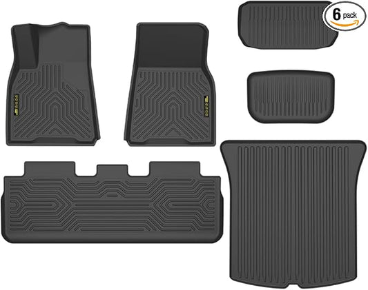 ANDPLAY TPE Floor Mats Liners Compatible with Tesla Model Y 2020-2024 5 seat (NOT for 7 SEAT) All Weather Protection Black Floor Liners alfombras para carro