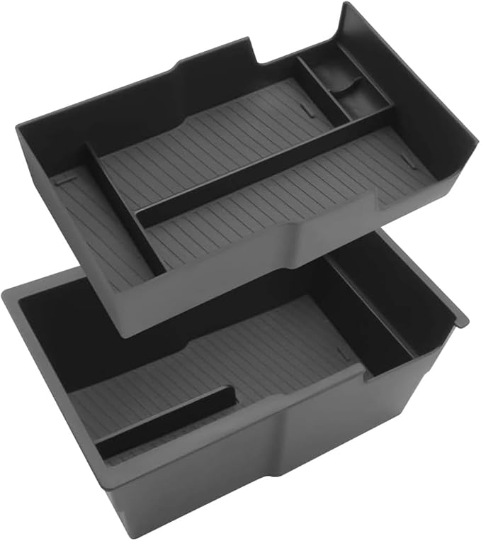 SXCY 2PCS for 2025 Chevy Equinox [Gas] Center Console Organizer for Chevrolet Equinox [Gas] Accessories 2025 Equinox Console Tray for 2025 Equinox Console Organizer(Double-Deck Design)