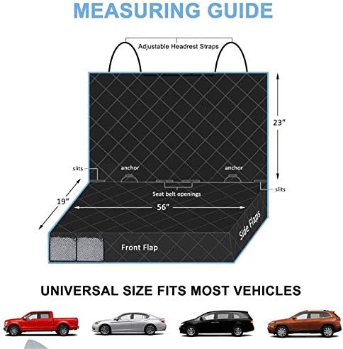 Dog Seat Cover for Back Seat More Durable Waterproof Backseat Protector, High Heat Resistant and Nonslip Back Seat Cover for Dogs Kids, Universal Size Fits Cars Trucks SUVs (Grey)