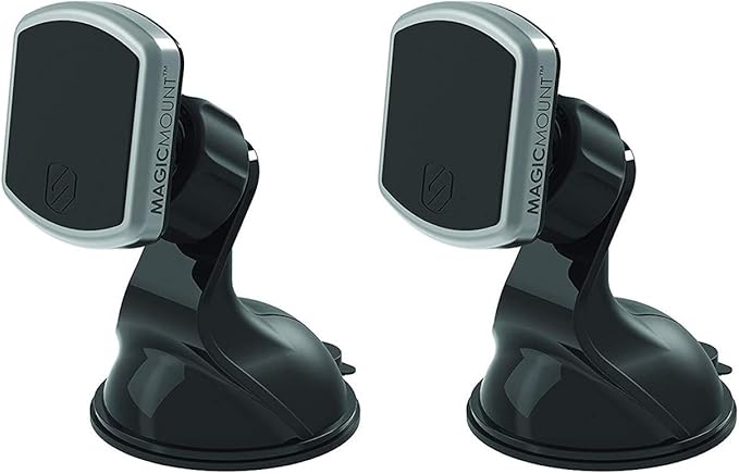 Scosche MPWD2PK-UB MagicMount Pro Magnetic Car Phone Holder - Strong Magnet Mount for iPhone and Android - Secure Mount for Car Window/Dash - Universal 360° Adjustable Mobile Cell Holder - 2-Pack