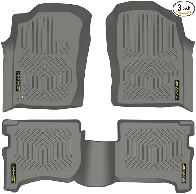 ANDPLAY Floor Mats Liners 3PCS Compatible with Toyota 4Runner 1996 1997 1998 1999 2000 2001 2002 1st & 2nd Row TPE All Weather Protection Gray Floor Liners alfombras para carro