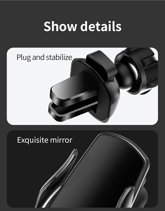 Wireless Car Charger Mount,Auto Clamping Air Vent Phone Holder for Car,New Upgraded Model,15W Qi Fast Charging/Magnetic DC Charging for All Mobile Phones,iPhone,Samsung,Pixel