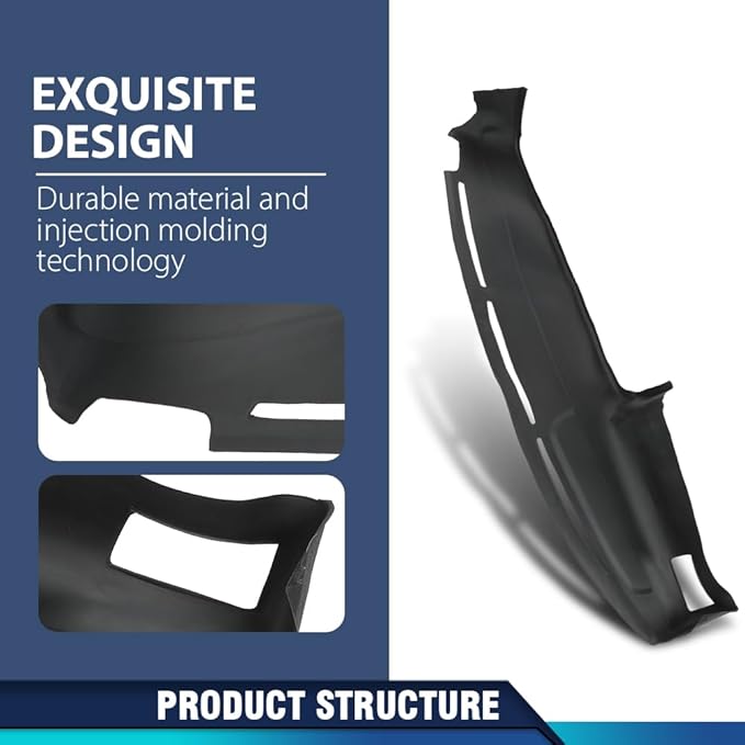 PIT66 Dash Cover Dashboard Panel Compatible with Toyota 4Runner Pickup 1989 1990 1991 1992 1993 1994 1995 Black