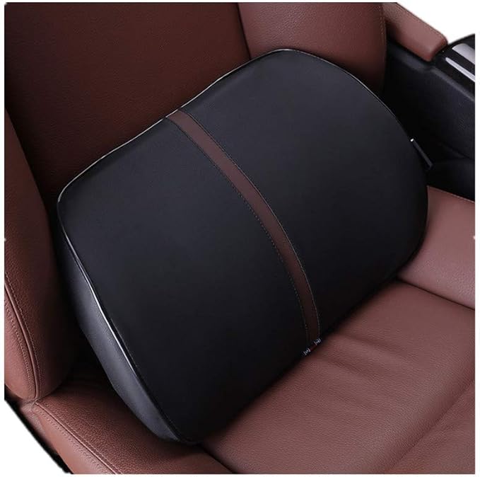 ZHONGLI Memory Foam Lumbar Support Pillow-Middle/Lower Back Support Cushion-Used for car Seats, Office Chairs, recliners, etc. (Black)