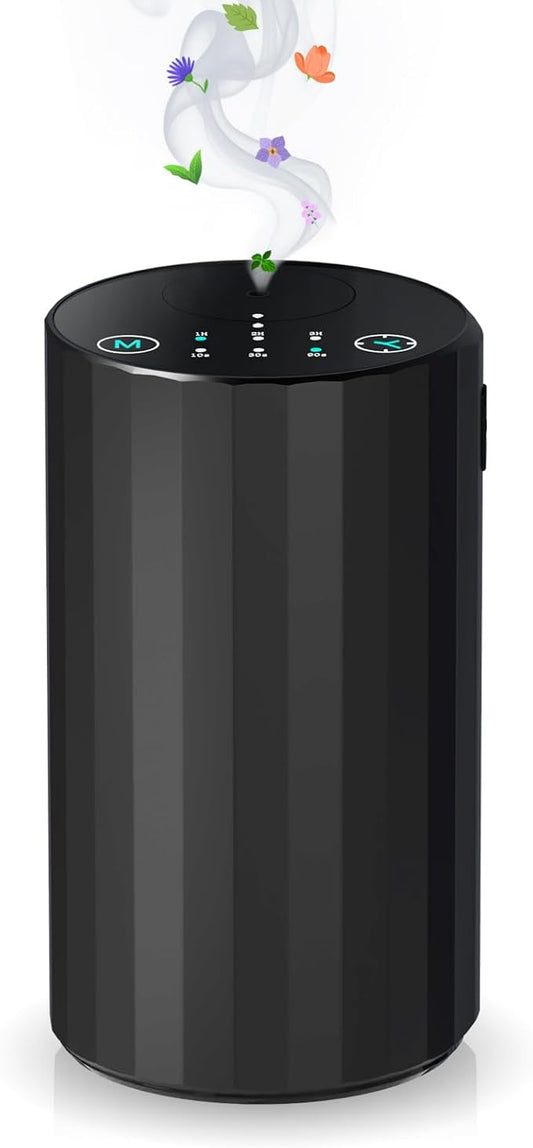 Waterless Essential Oil Diffuser Aromatherapy Scent Diffusers for Home Large Room, Bedroom, Car, Office, Desk, Battery Operated Mini Portable Air Freshener, 3 Countdown Timers & 3 Mist Levels