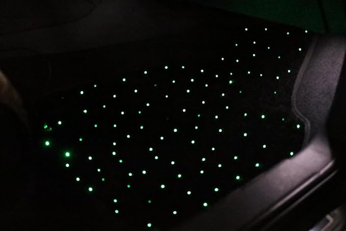 Starlight LED car Floor mat - Universal Type, Equipped with Remote Control Environment RGB Lighting kit, Waterproof and Washable, Vehicle Multi-Color Starlight Effect, Creating a Romantic Atmosphere