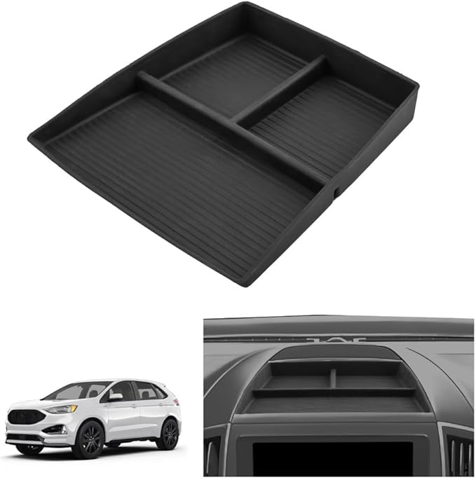 LUWU for 2024 Edge Dashboard Storage Tray - 2021 2022 2023 2024 Ford Edge 12-inch Behind Screen Organizer Center Console Display Box Dash Tray Edge 2024 Accessories (Only for 12" Screen)
