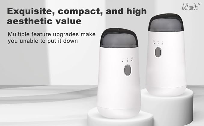 Waterless Diffuser for Essential Oil, Rechargeable Mini Aromatherapy Diffuser for Home & Car, Portable Cordless Design, Fits Car Cup Holder, 3 Mist Levels, 2-Hour Timer, Type-C Charging