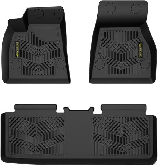 DOTCOM TPE Floor Mats Fit Tesla Model S 2015-2020 (Only for Model S Badging), All Weather Custom Fit Full Cover Protection 1st & 2nd Row Truck Mats Cargo Liner Accessories,alfombras para carro 3PCS