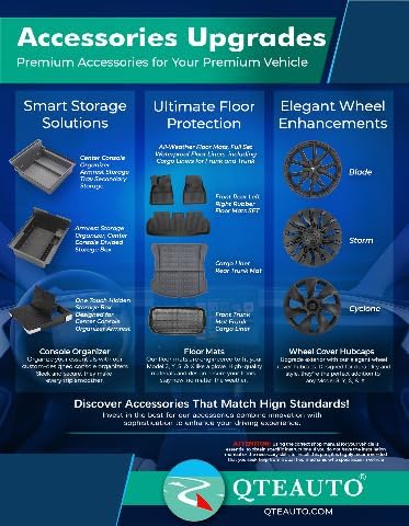 PM Auto Set of 3 Floor Mats for Tesla Model 3 2017-2023 (Except Highland), All-Weather TPE Custom Fit Car Floor Mats