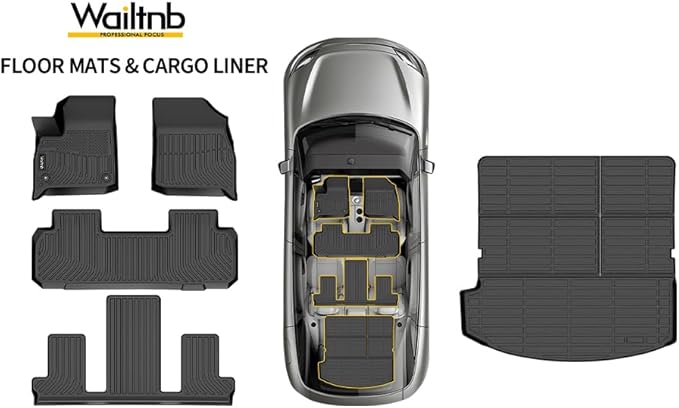 Wailtnb- for Buick Enclave 2018-2024 Floor Mat Cargo Mat All Weather Automotive Floor Liner Car Mat Custom Fit for Enclave Accessories Black