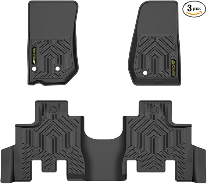 DOTCOM TPE Floor Mats Fit Jeep Wrangler JK 2013-2018 Unlimited 4 Door Only (Non JL or 4XE), All Weather Protection 1st & 2nd Row Truck Mats Cargo Liner Accessories,alfombras para carro 3PCS