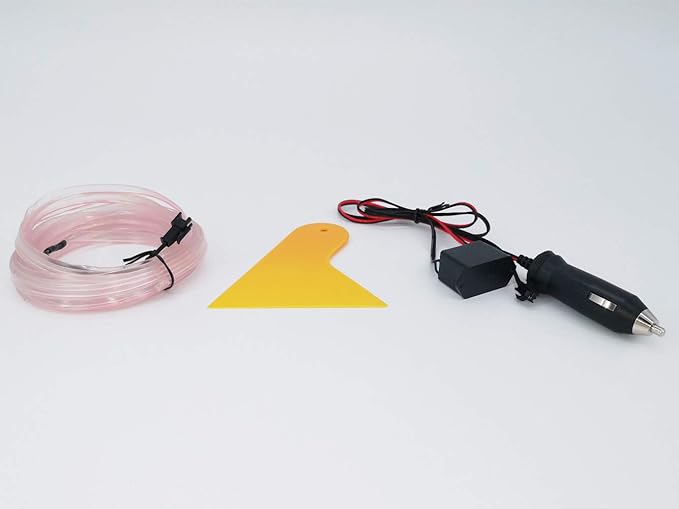 ABALDI El Wire Neon Light Car Interior LED Lights, Ambient Lighting Kits for Xmas Halloween Christmas Car Decoration(5m/16ft, White)