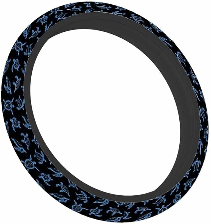 Sea Turtle Car Steering Wheel Cover Blue Sea Turtle Swimming in The Water Steering Wheel Cover Car Decor Suitable for Most Vehicles Including Trucks and SUV