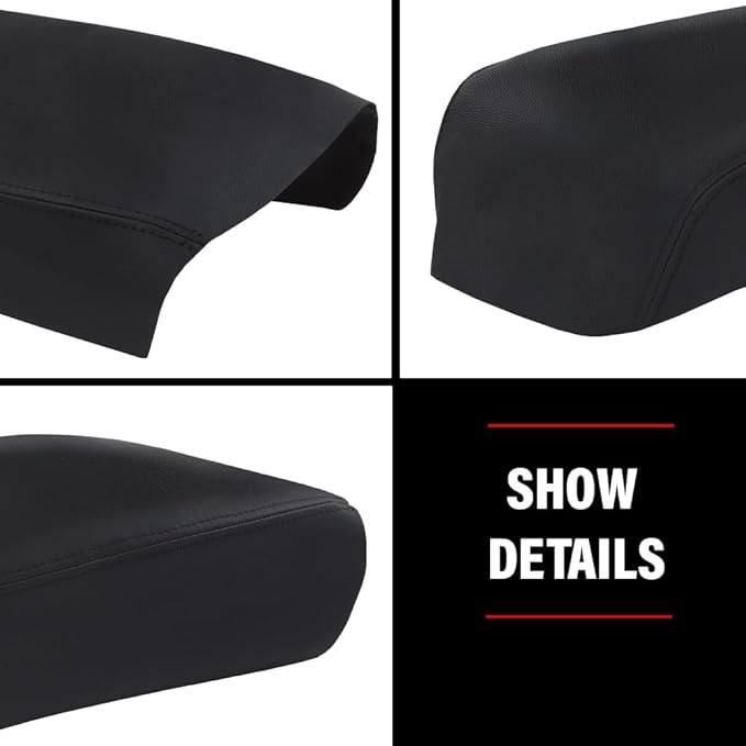 DOTCOM Center Console Lid Armrest Cover Fit Ford Explorer 2011 2012 2013 2014 2015 2016 2017 2018 Armrest Cover Console Lid Protector Cushion Pad Black
