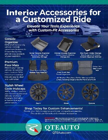 PM Auto Set of 3 Floor Mats for Tesla Model 3 2017-2023 (Except Highland), All-Weather TPE Custom Fit Car Floor Mats