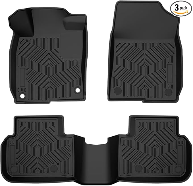 ANDPLAY TPE Floor Mats Liners Compatible with Honda Civic 2022-2025/ Acura Integra 2023 2024 2025（Fit Rear Seats Wthout USB Ports） All Weather Protection Black Floor Liners alfombras para carro