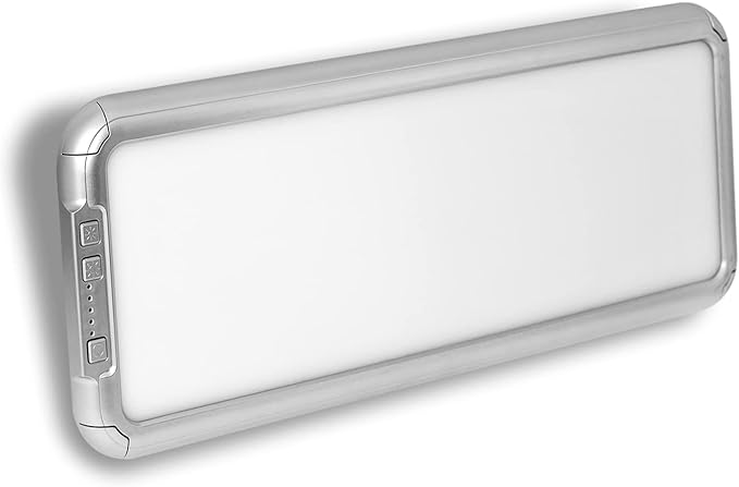 Miady RV LED Interior Light 1500 Lumen 16.5" x 6.3", Thin 12 Volt Ceiling Lights with 5 Levels of Dimming and 3 Color Temperature 3500-6500K Switches, for Car/Trailer/Camper/Boat, Pack of 2 (Silver)