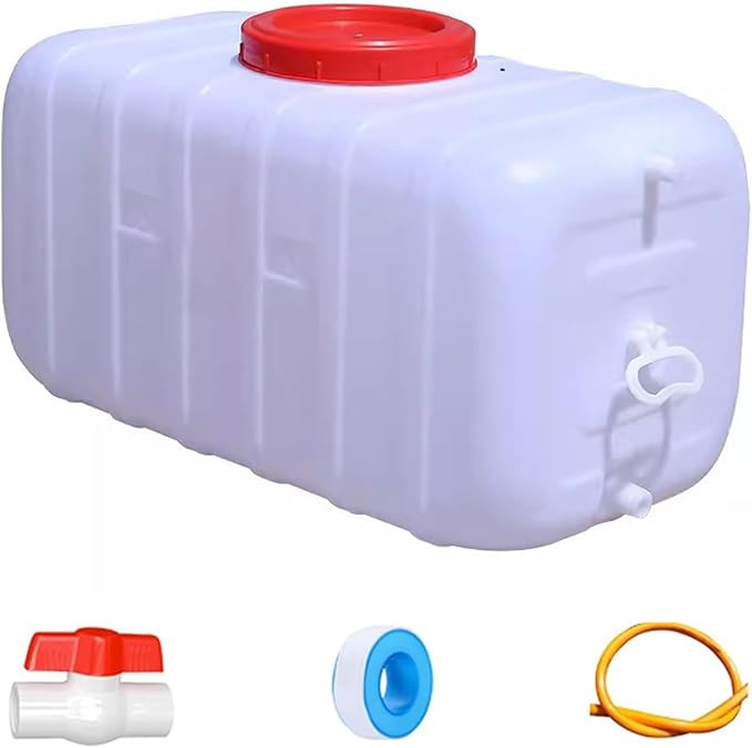 Large Water Storage Tank BPA Free Water Jug Container with Spigot, Portable Food Grade Plastic with Wide Opening for Outdoor Camping Hiking RV Emergency(Size:80L,Color:White)