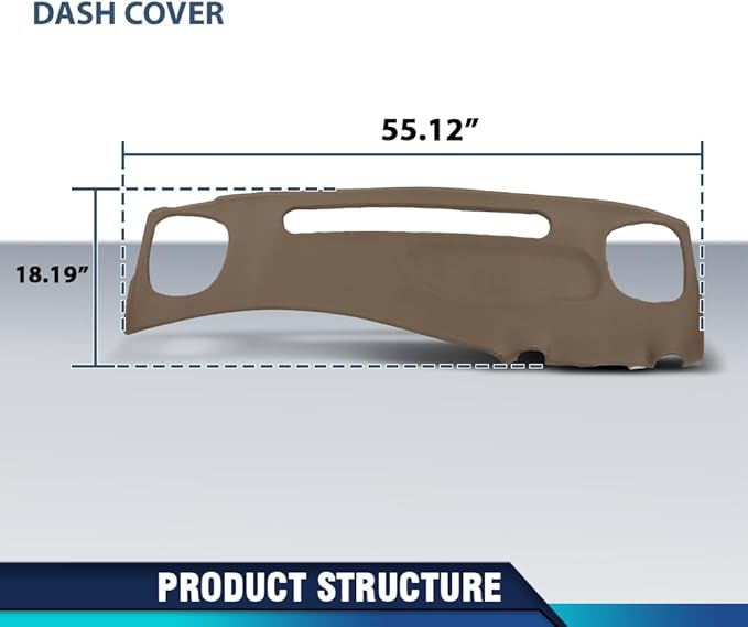 PIT66 Dash Bezel Cover Compatible with Chevy S10 Blazer GMC S15 Jimmy Pickup 1999 2000 2001 2002 Instrument Dashboard Panel Plastic Beige 18647SGR