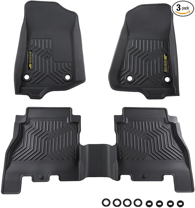 ANDPLAY TPE Floor Mats Liners Compatible with Jeep Wrangler JL Unlimited 4 Door Only 2018 2019 2020 2021 2022 2023 2024 (Not Fit JK or 4XE) All Weather Protection Floor Liners alfombras para carro