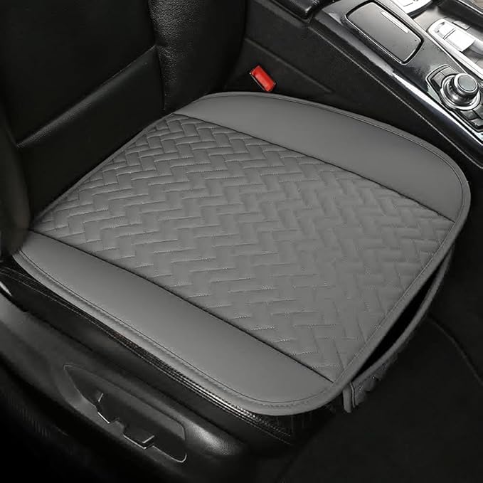 West Llama Full Set Car Seat Covers for Front and Rear Bottom Seats Only, Luxury PU Leather Car Seat Pads Protectors Waterproof and Wear-Resistant,Gray
