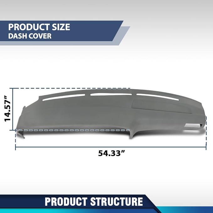 PIT66 Dash Cover Dashboard Bezel Compatible with Toyota 4Runner Pickup 1989 1990 1991 1992 1993 1994 1995 Gray Instrument Panel Replacement