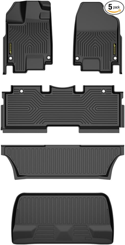 ANDPLAY TPE Floor Mats Liners 5PCS Compatible with Honda Odyssey Mini Passenger Van 2018 2019 2020 2021 2022 2023 2024 2025 All Weather Protection Black Floor Liners alfombras para carro