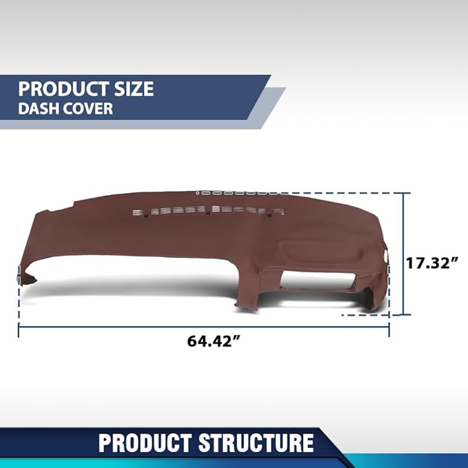 PIT66 Dash Cover Dashboard Compatible with Chevy & GMC Truck C/K 1500, Suburban, Tahoe, Yukon 1997-1999 Fit Chevy & GMC Truck C/K 2500/3500 1997-2000 Fit Cadillac Escalade 1999-2000 Red