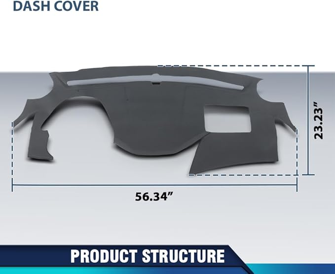 PIT66 Dash Cover Dashboard Bezel, Compatible with Hyundai Sonata 2011 2012 2013 2014 Dark Gray Instrument Panel