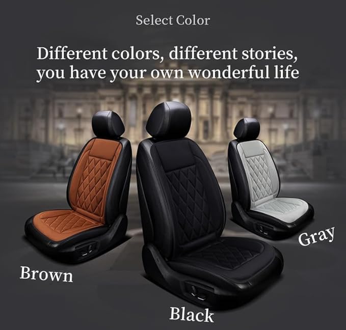 2Pcs Universal Seat Cushion, Comfortable Large Heated Seat Cover，Non-Slip Breathable Unique Back Rest Matt Black (Black)