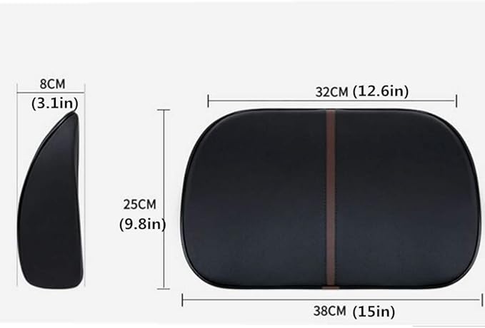 ZHONGLI Memory Foam Lumbar Support Pillow-Middle/Lower Back Support Cushion-Used for car Seats, Office Chairs, recliners, etc. (Black)