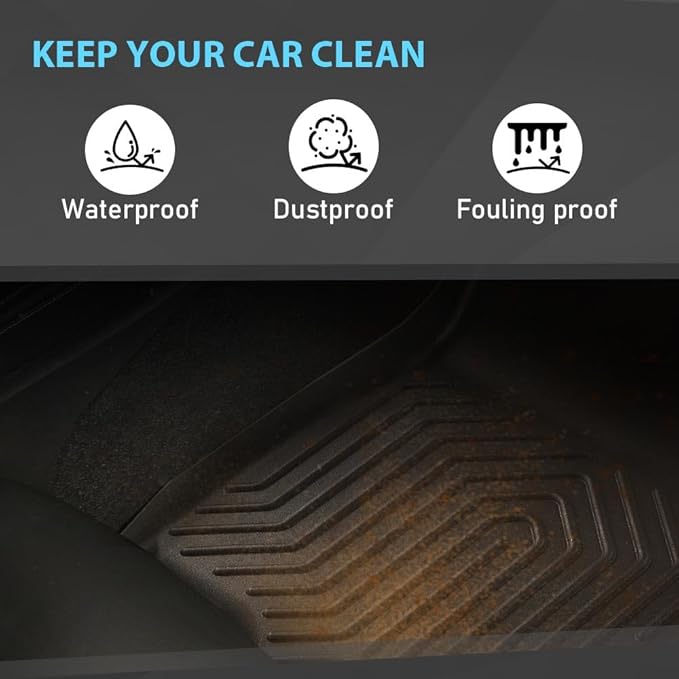 Floor Mats Compatible with Chrysler Pacifica 7 & 8 Passenger 2017-2025 (Not Fit Hybrid Model) 4PCS TPE Cargo Liners All Weather Protection Accessories