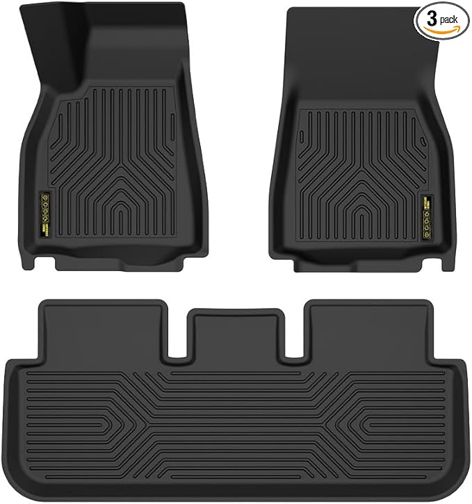 ANDPLAY TPE Floor Mats Liners 3PCS Compatible with Tesla Model S 2021 2022 2023 2024 All Weather Protection Black Floor Liners alfombras para carro