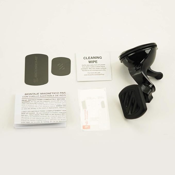 Scosche MAGWSM2 MagicMount Magnetic Suction Cup Mount for Car Windshield or Dashboard, 360° Adjustable Magnet Head, Universal Cell Phone Holder for Car, Compatible with iPhone, Samsung & All Devices