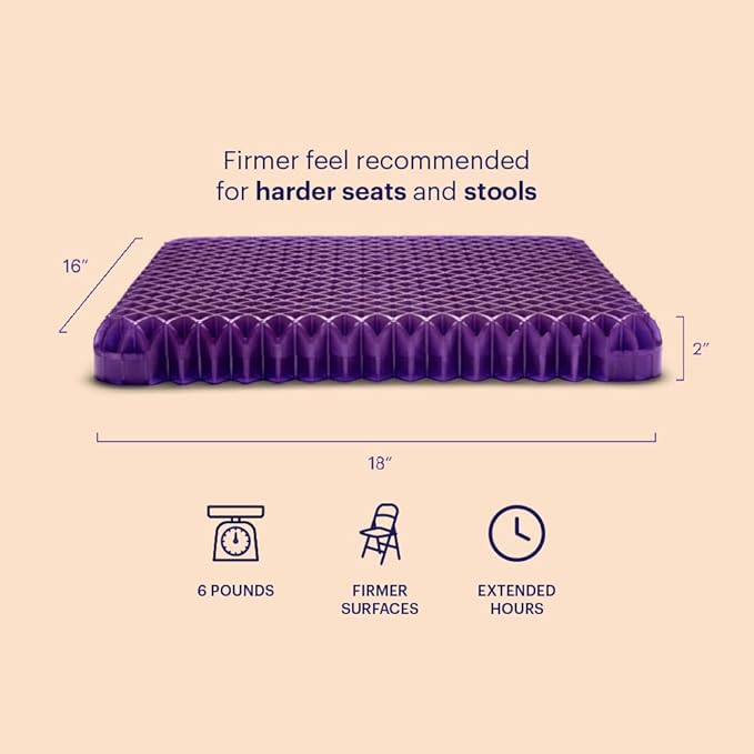 Purple Royal Seat Cushion - Seat Cushion for The Car Or Office Chair - Temperature Neutral Grid