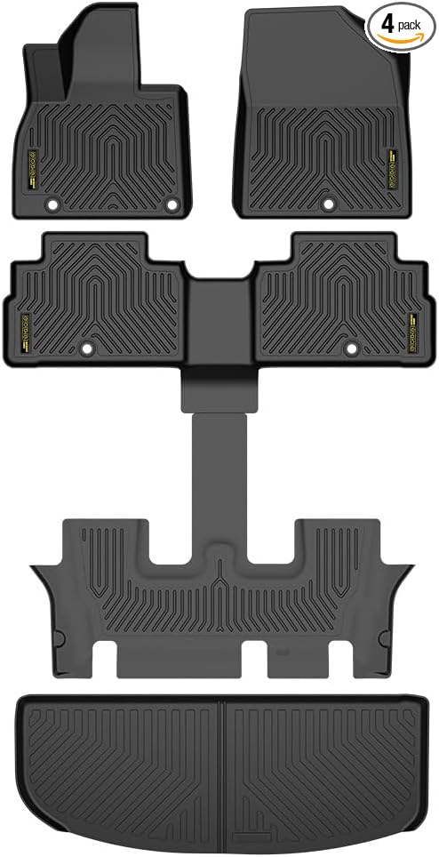 ANDPLAY TPE Floor Mats Liners 4PCS Compatible with Kia Telluride 2020 2021 2022 2023 2024 2025 All Weather Protection Black Floor Liners alfombras para carro