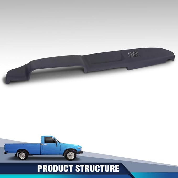 PIT66 Dash Cover Dashboard Bezel Compatible with Toyota Pickup 1979 1980 1981 1982 1983 Without Side Window Defrost Only Dark Blue Instrument Panel