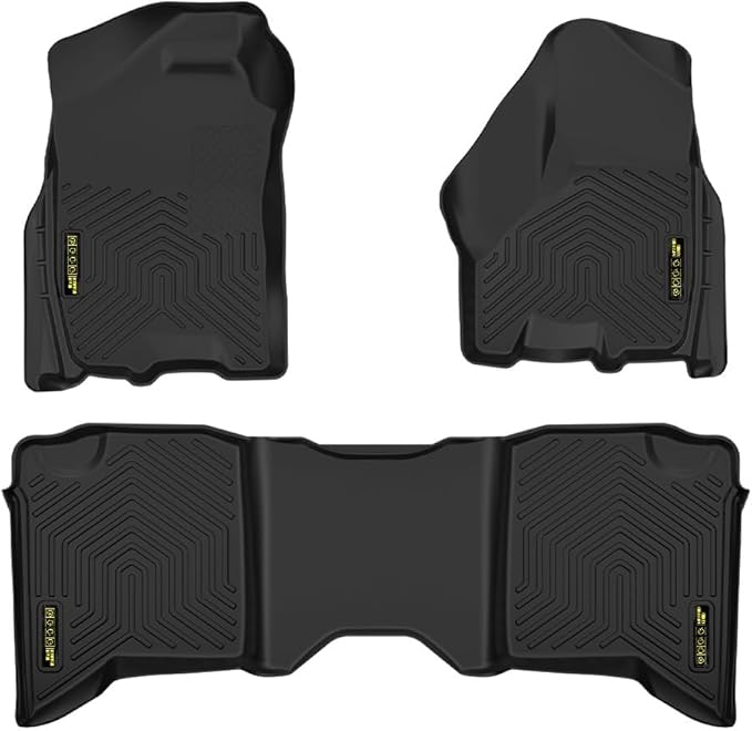 DOTCOM TPE Floor Mats Fit Dodge Ram Truck Crew Cab 2009-2018(NOT Fit Quad Cab), All Weather Custom Fit Full Cover Protection 1st & 2nd Row Truck Mats Cargo Liner Accessories,alfombras para carro 3PCS