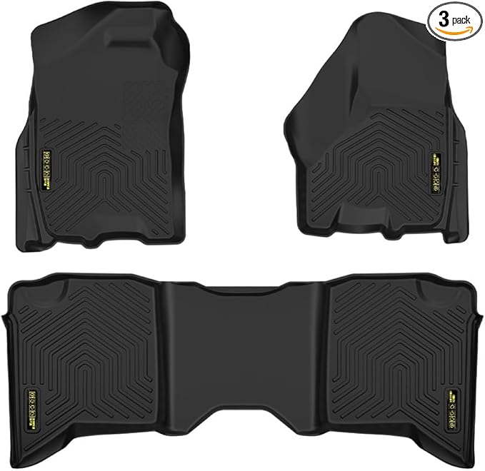 ANDPLAY TPE Floor Mats Liners Compatible with Dodge Ram Truck Crew Cab 2009 2010 2011 2012 2013 2014 2015 2016 2017 2018(NOT Fit Tradesman Qaud Cab) All Weather Protection alfombras para carro