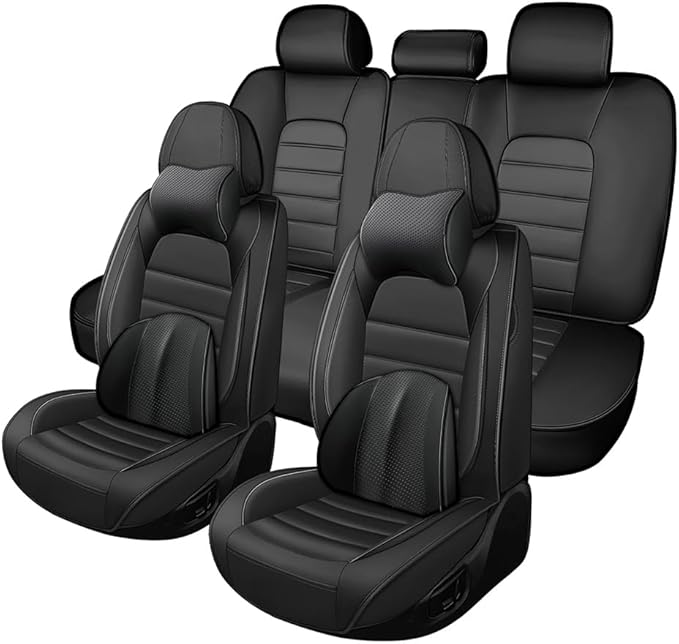5 Seat Covers Fit for Acura Integra 2023-2026, Waterproof Premium Leather Automotive Accessories Seat Protectors Seat Cushions Wear-Resistant Car Seat Covers(Classic Black,Full Deluxe)