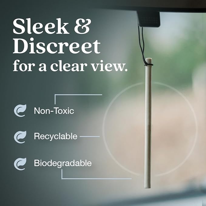 Enviroscent Non-Toxic Car Air Freshener (Black Vanilla & Mandarin) Natural Car Air Freshener | Essential Oil Diffuser | Car Scent Lasting Over 180 Days | 3 Packs of 2 Hanging Auto Stix