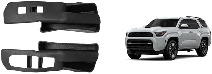 LUWU Door Side Storage Box Compatible with 2025 Toyota 4Runner Accessories Side Organizer Tray 2025 4Runner Center Console Organizer TPE Material Front Storage Box Black 2-Pack