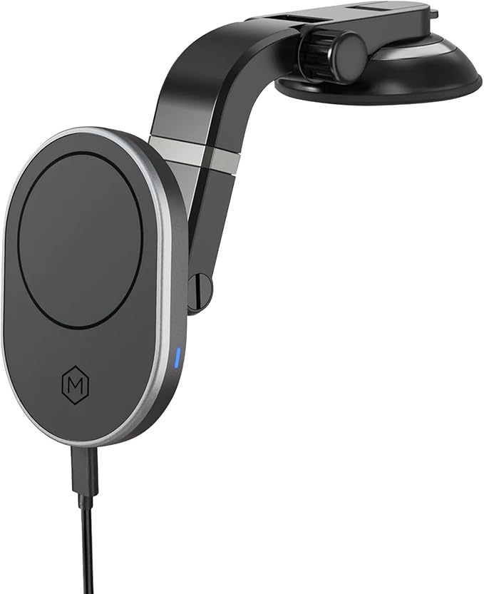 Wireless Car Charger Multi-Angle Adjustable Dashboard/Windshield Mount Smartphones, Magnetic Car Phone Holder, Fast Charging, Universal Dashboard Fit, Gifts for Mom